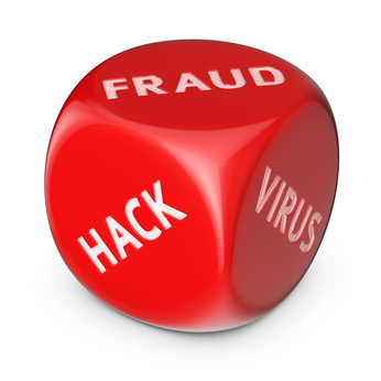 Würfel (rot): Fraud - Hack - Virus
